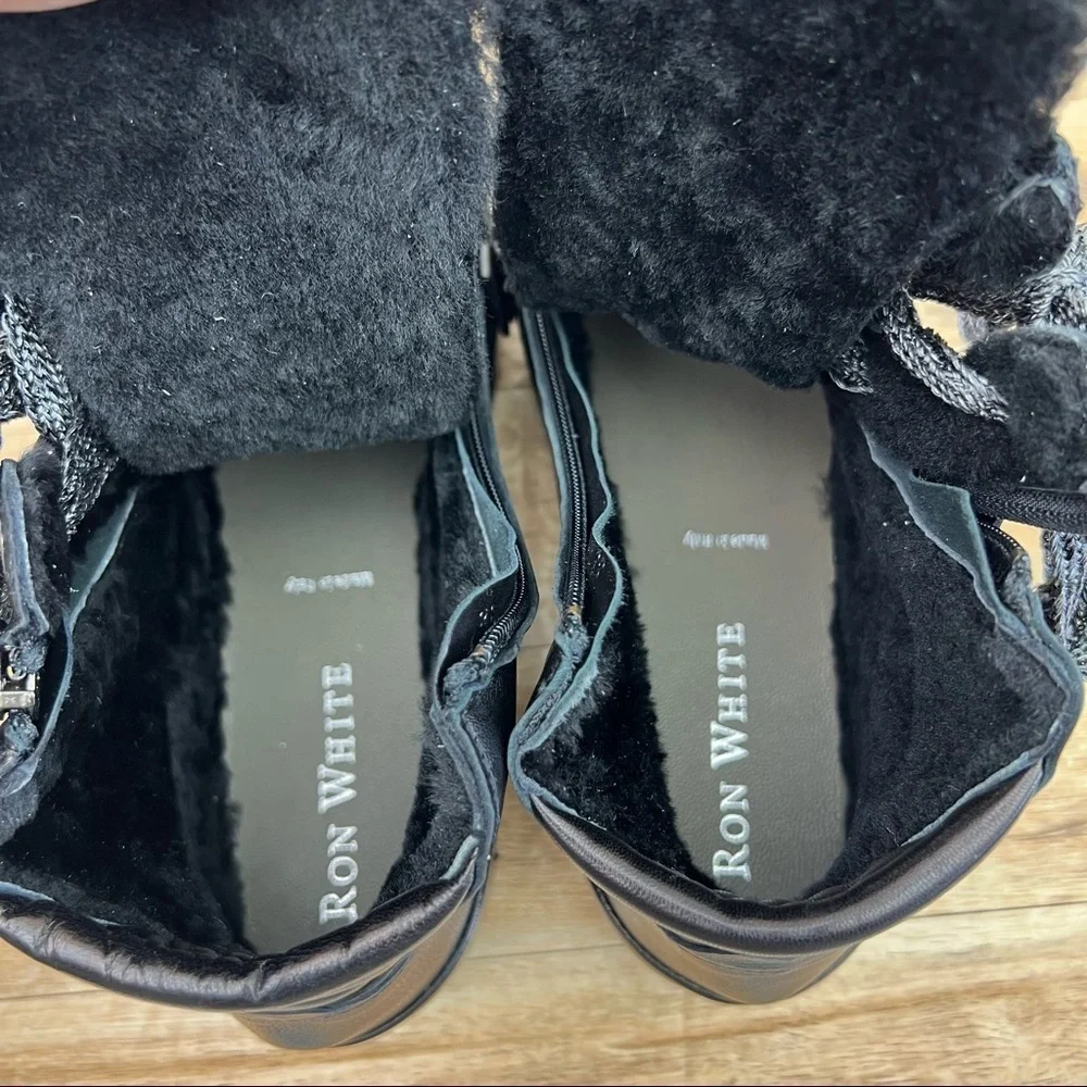 Ron White Klera Genuine Shearling High Top Sneaker sz 8 - Picture 7 of 9